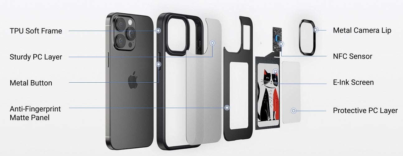 PixelShop®: E-ink Iphone Case with Screen Projection
