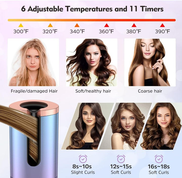 PixelShop® - Cordless Automatic Hair Curler