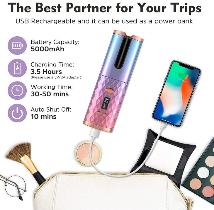 PixelShop® - Cordless Automatic Hair Curler