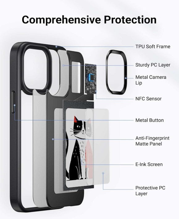 PixelShop®: E-ink Iphone Case with Screen Projection