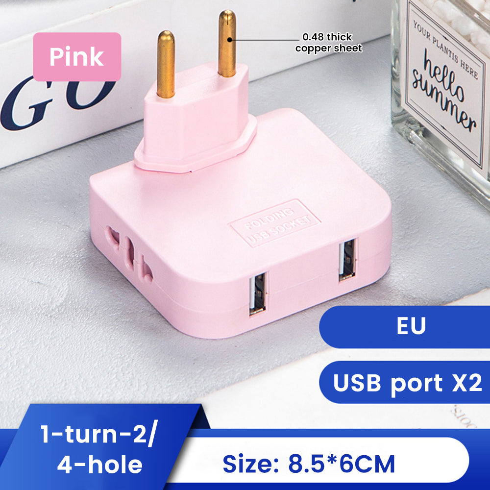 PixelShop® - 180º Rotating European Socket w/USB