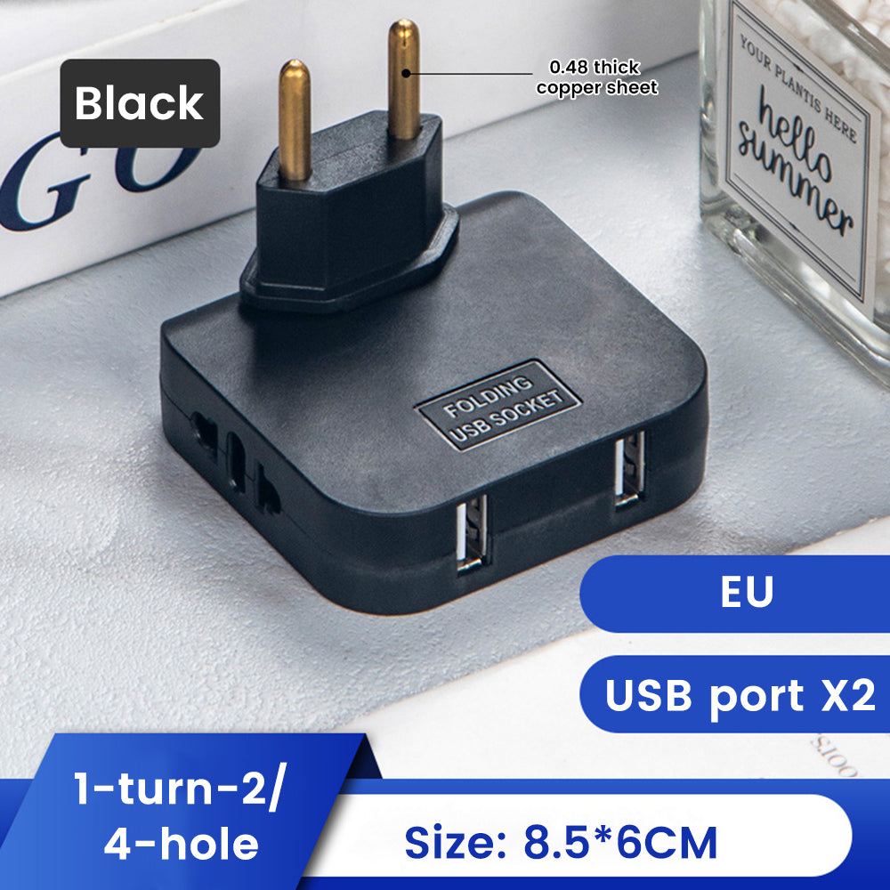 PixelShop® - 180º Rotating European Socket w/USB