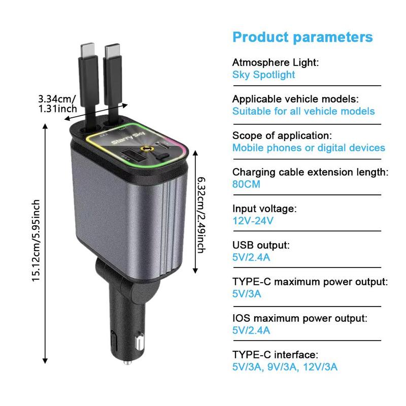 PixelShop® - Starry Sky 4 in 1 Car Charger