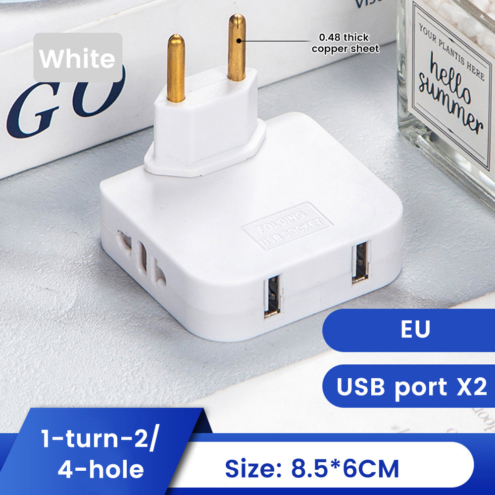PixelShop® - 180º Rotating European Socket w/USB