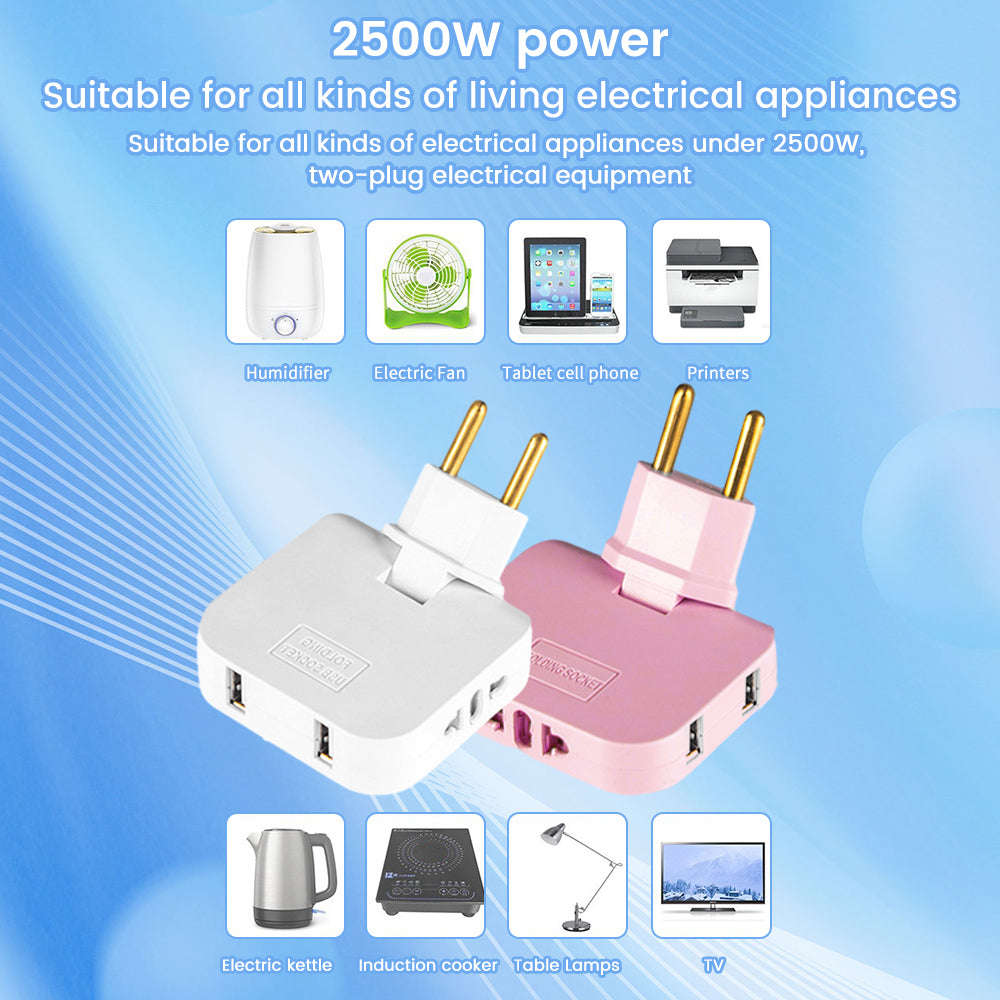 PixelShop® - 180º Rotating European Socket w/USB