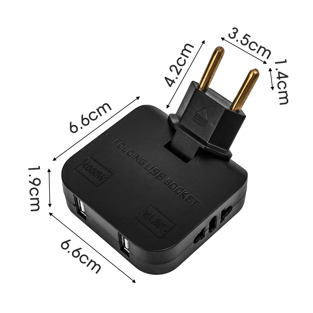 PixelShop® - 180º Rotating European Socket w/USB