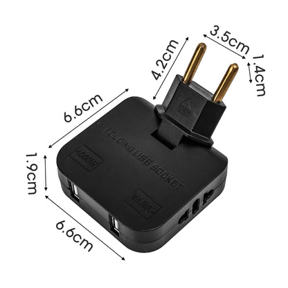 PixelShop® - 180º Rotating European Socket w/USB