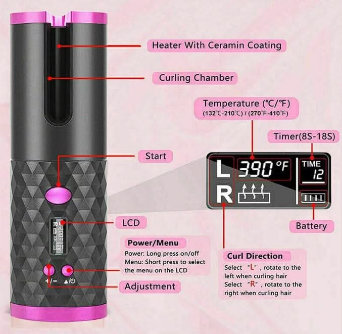 Cordless Automatic Hair Curler - PixelShop